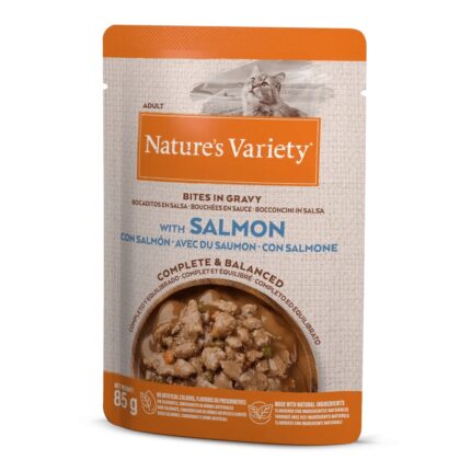 NATURE'S VARIETY WET CAT PEDAÇOS ENVOLVIDOS EM MOLHO COM SALMÃO WEPET