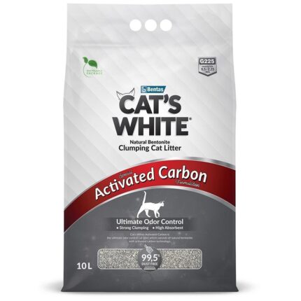cat's white carvão ativado areia litter wepet