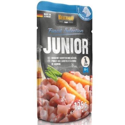 BELCANDI FINEST SELECTION JUNIOR FRANGO E CENOURAS 125GR WEPET C~ AO JUNIOR PUPPY
