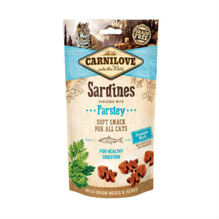 carnilove cat soft snack sardines & parsley 50gr