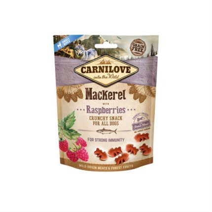carnilove dog snack cavalinha e framboesas 200gr