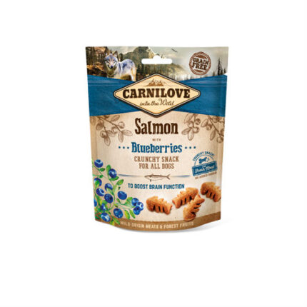 carnilove dog crunchy snack salmão e mirtilos 200gr