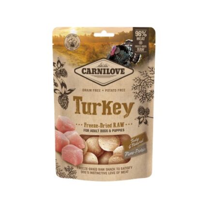 Biscoitos para cão Carnilove Dog Freeze-dried Raw Snacks Turkey