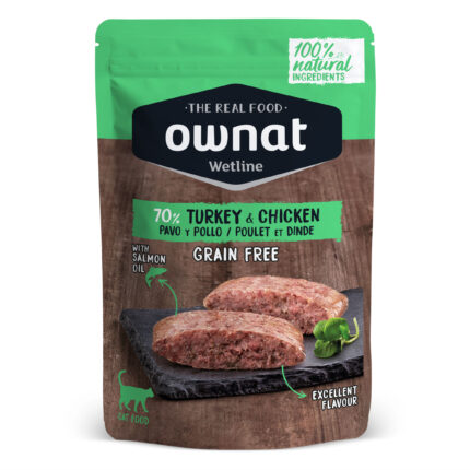 ownat wet turkey & chicken gato 85gr