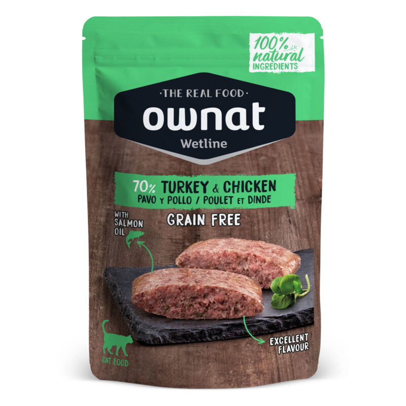 ownat wet turkey & chicken gato 85gr