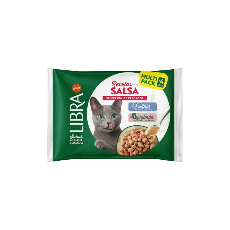 LIBRA GATO WET P MOLHO SALMÃO&ATUM FWP (85GRX4SQ) WEPET
