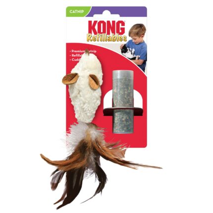 KONG CAT REFILLABLES FEATHER MOUSE (RATO C/PENAS) WEPET GATO