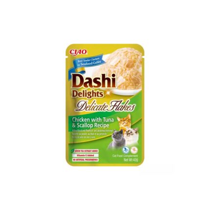 Dashi Cat DELIGHTS Delicate Flakes Frango/Atum/Vieira 40g wepet