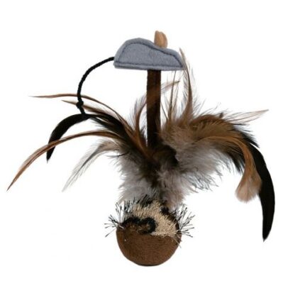 squieky bola com penas e rato trixie