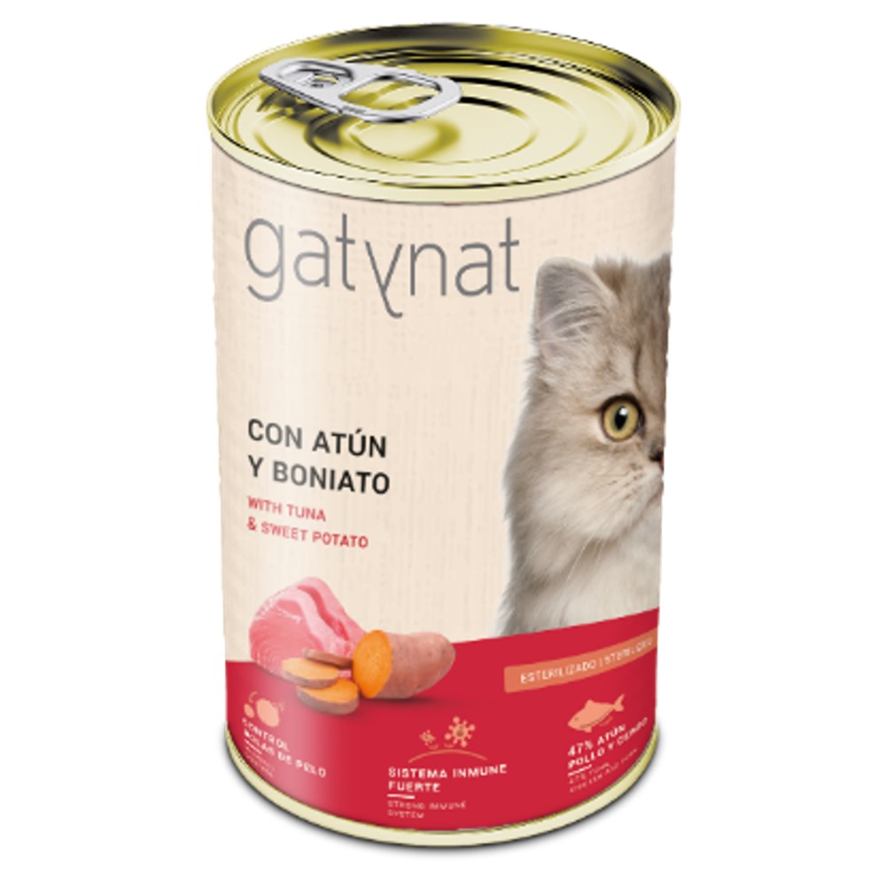 gatynat-esterilizados-atun-boniato-perrygaty Gatynat Esterilizado com Atum e Batata Doce 400gr wepet gato