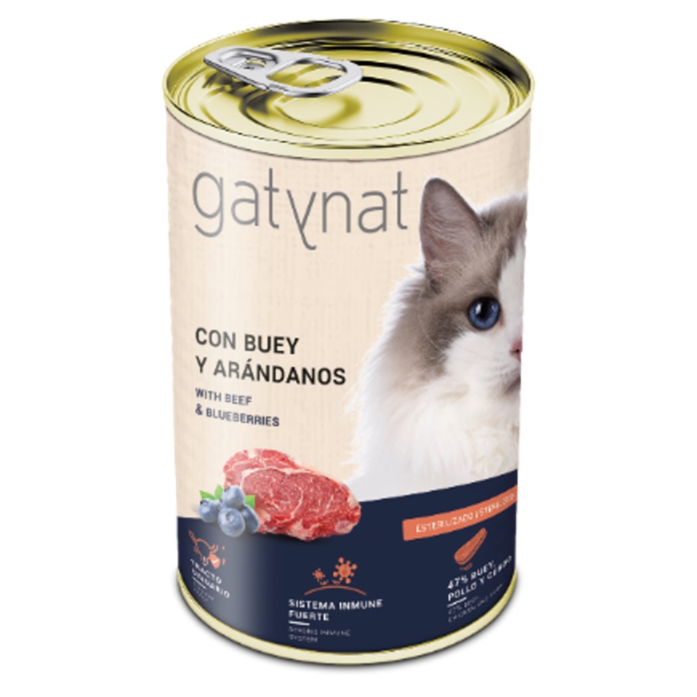 gatynat-esterilizados-buey-arandano-perrygaty Gatynat Esterilizado com Carne e Mirtilos 400gr wepet gato