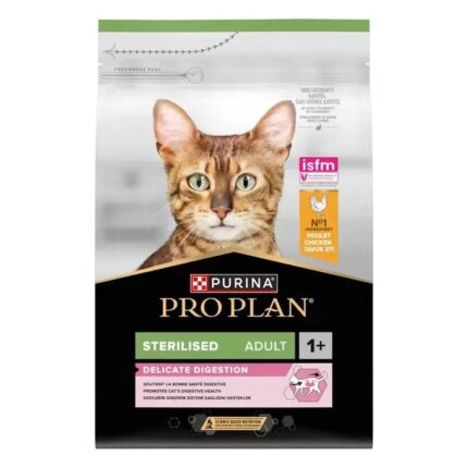 PRO PLAN Gato Adulto Esterilizado 1+ DIGESTÃO DELICADA Rico em Frango 3kg wepet