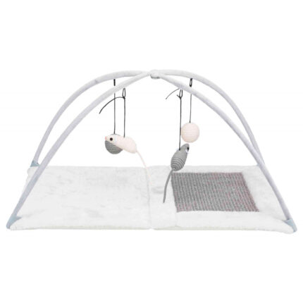 trixie tapete de arranhar brincar sisal pelucia gato 60x33x42cm