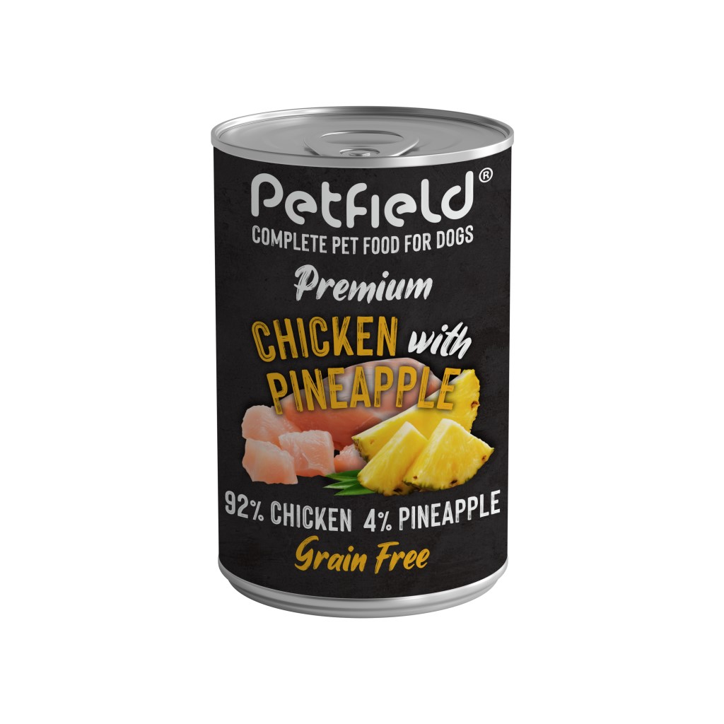 wetfood-petfield-chicken-pineapple-400g-mockup PETFIELD WETFOOD DOG CHICKEN & PINEAPPLE 400GR WEPET CÃO