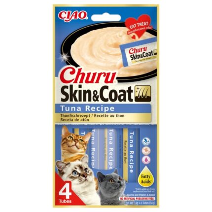 CHURU Cat Skin & Coat Receita de Atum 4x14gr