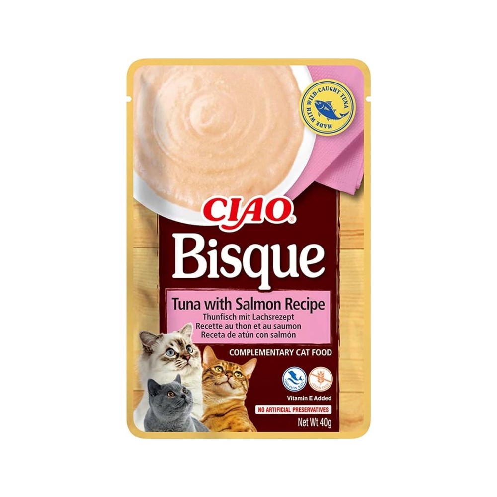zoom_IN0852 BISQUE CHURU GATO ATUM COM SALMÃO RECIPE 40GR WEPET