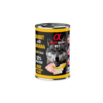 Alpha Spirit Adult Rabbit & Banana Wet 400gr