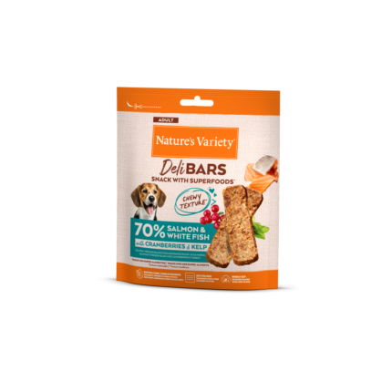 Nature's Variety Dog DeliBars Superfood Snacks Salmão e Peixe Branco 70gr
