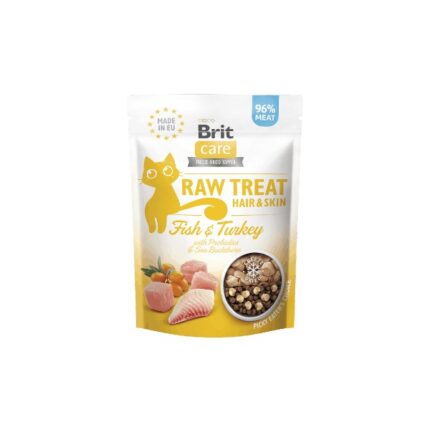 Brit Care Raw Treat Cat Hair & Skin Fish & Turkey 40gr