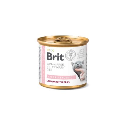 Brit Vet Diet Cat Hypoallergenic Grain-Free Salmon with Pea 200gr